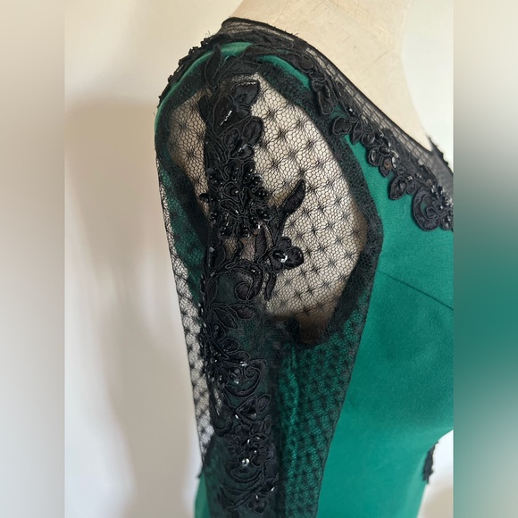 New beautiful evening dress,long dress with open back, crystals,lace,long sleeve - Picture 3 of 7